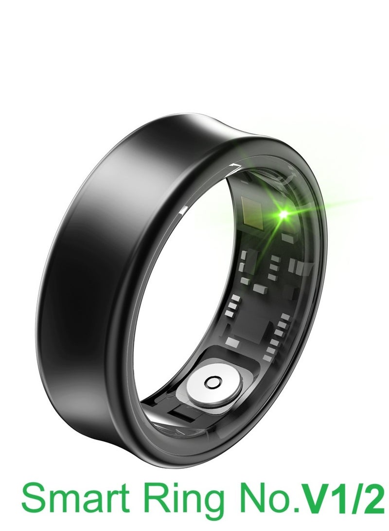 general Smart Ring for Heart Rate, Blood Oxygen, SleepMonitoring, all Weather Motion Calculation, 24-hour Health Monitoring, Protect Your Health, Lightweight and Comfortable, 5ATM Waterproof, Photo Control, Hand Gestures Browse Tiktok, Black No.V1/2 - Image 1